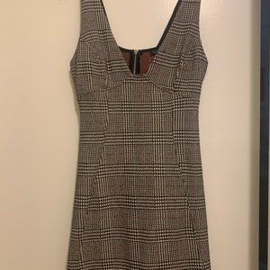 Topshop Checkered Mini Dress in Black and White